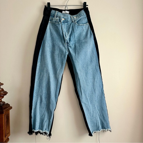 OAK + FORT Denim - Oak + Fort • Crossover Front Two-Tone Jean